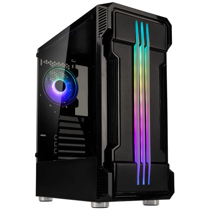 Kolink Inspire K10 ARGB Tempered Glass Midi Tower PC Case - Black