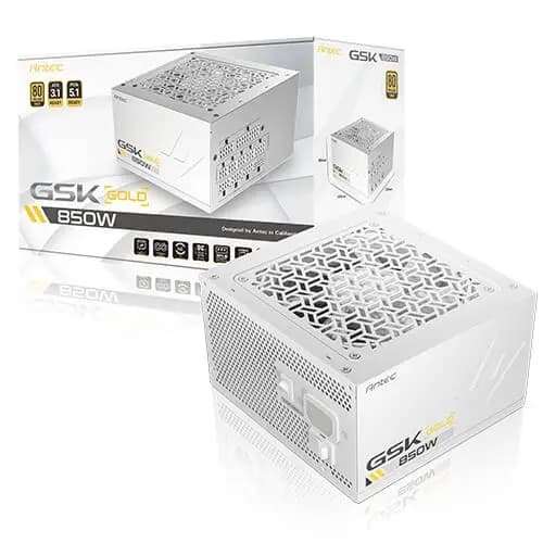 Antec GSK850 850W 80+ Gold Fully Modular ATX 3.1 PCIe 5.1 Power Supply - White