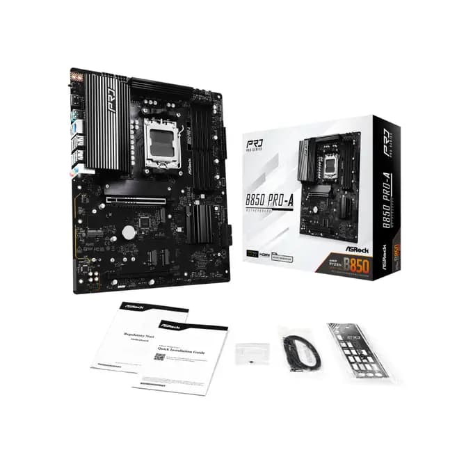 ASRock B850 Pro-A AMD Ryzen AM5 DDR5 ATX Motherboard - 90-MXBQM-A0UAYZ