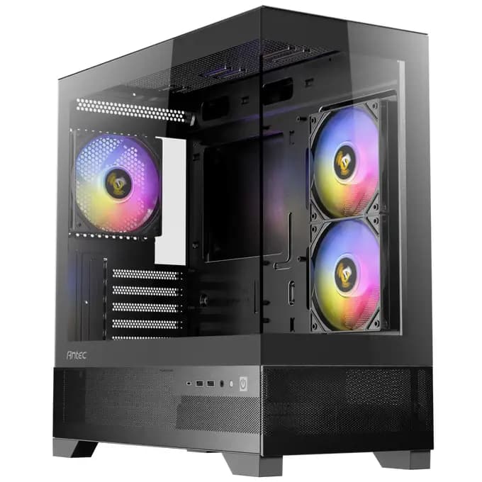 Antec CX500M RGB MATX Gaming Case, Tempered Glass, 3 ARGB Fans - Black