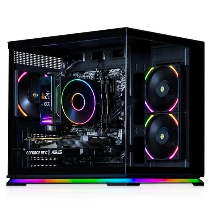 AWD-IT Aurora Compact Black Ryzen 7 5700X 8 Core NVIDIA RTX 5060 8GB Desktop PC for Gaming