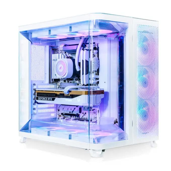 AWD-IT Corsair iCUE Air 5400 RGB Intel Ultra 9 285K Nvidia RTX 5090 32GB White AI Desktop PC for Gaming