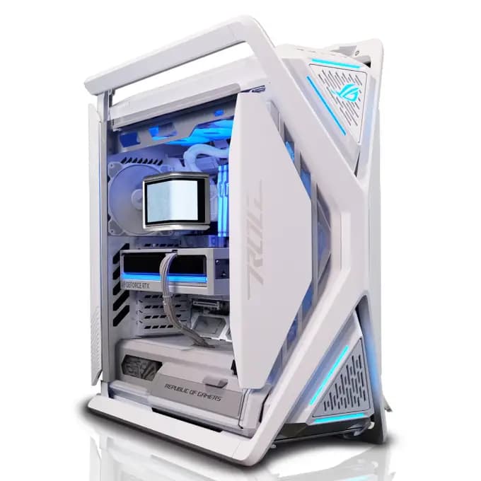 AWD-IT ROG Hyperion White AMD Ryzen 7 9850X3D Nvidia RTX 5090 32GB, 64GB DDR5, 2TB SSD Windows 11 Gaming PC