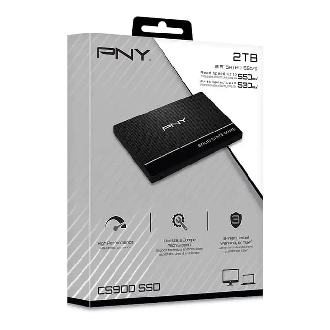 PNY CS900 2TB SATA III 2.5 Inch Internal Solid State Drive - SSD7CS900-2TB-RB