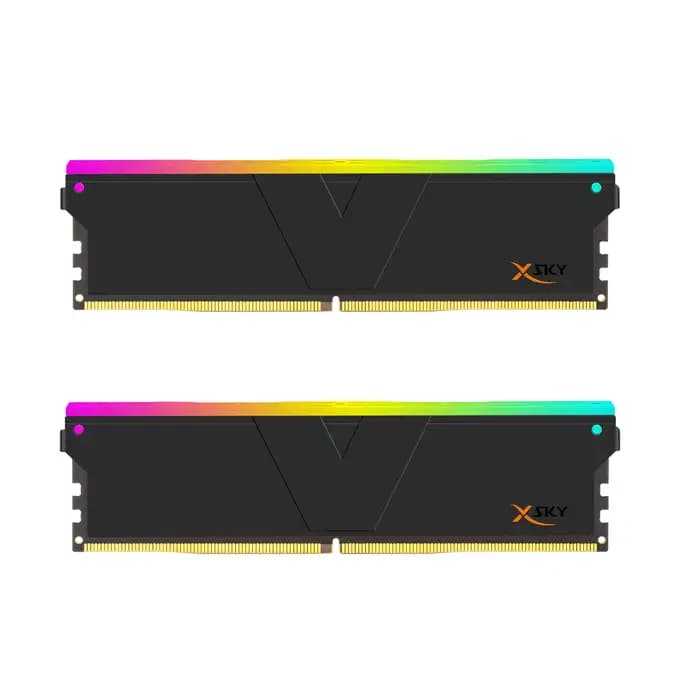V-Color Manta XSky RGB 32GB (2x16GB) DDR5 6000MHz CL28 Dual Channel Memory Kit - Black - TMXSAL1660828KWK