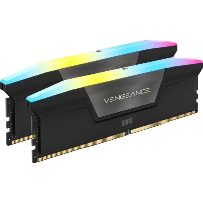 Corsair Vengeance RGB 32GB (2x16GB) DDR5 RAM 5600MHz C40 Memory Kit - Black - CMH32GX5M2B5600C40K