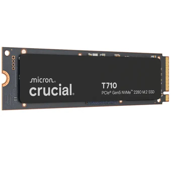 Crucial T710 1TB PCIe Gen5 NVMe M.2 SSD - Read 14,900 MB/s, Write 13,800 MB/s - CT1000T710SSD8