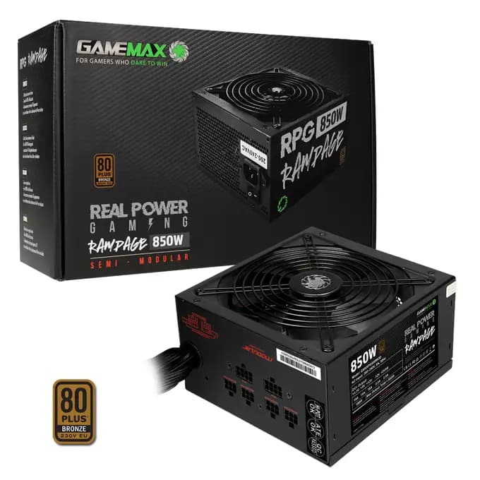 GameMax RPG 850W Rampage PSU 80 Plus Bronze Rated Semi-Modular Power Supply