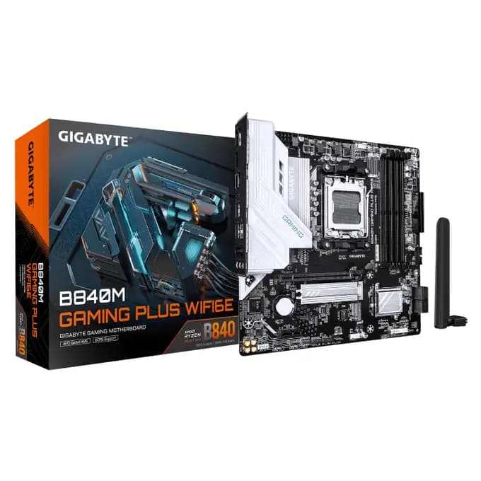 Gigabyte B840M GAMING PLUS WIFI6E AM5 B840 Micro-ATX Motherboard - DDR5, WIFI 6E