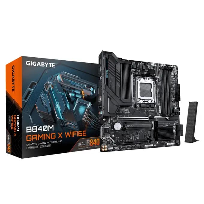 Gigabyte B840M GAMING X WIFI6E AM5 B840 Micro-ATX Motherboard - DDR5, WIFI 6E