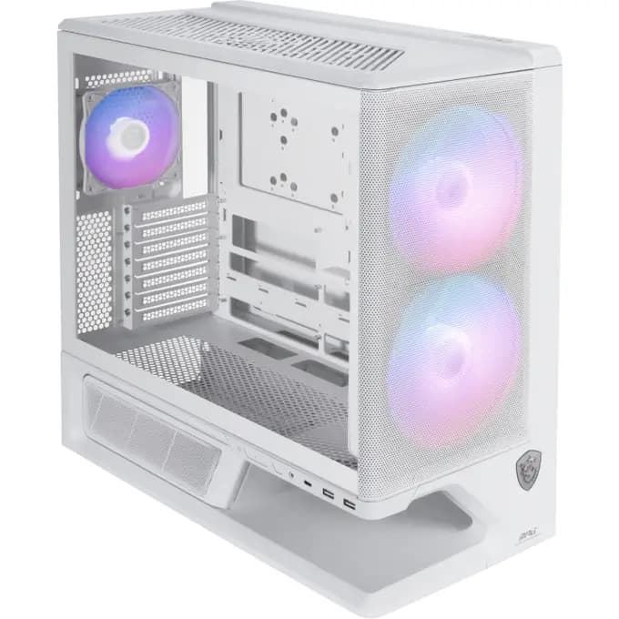 MSI MPG VIXTA 300R AIRFLOW PZ ATX Mid Tower Case - Mesh (EZ-Snap) Front, 3 x ARGB Fans - White - MPG VIXTA 300R AIRFLOW PZ W