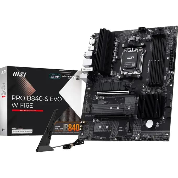 MSI PRO B840-S EVO WIFI 6E AMD AM5 DDR5 PCIe 4.0 2.5G LAN ATX Motherboard