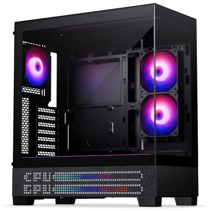 Phanteks XT View ATX Tempered Glass PC Case with LED Matrix DRGB – Charcoal Black