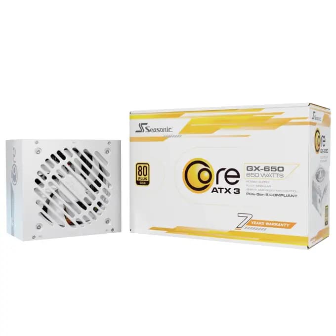 Seasonic CORE GX-650 650w ATX 3.1 Power Supply - White - SRP-CGX651-A5A32SF-W