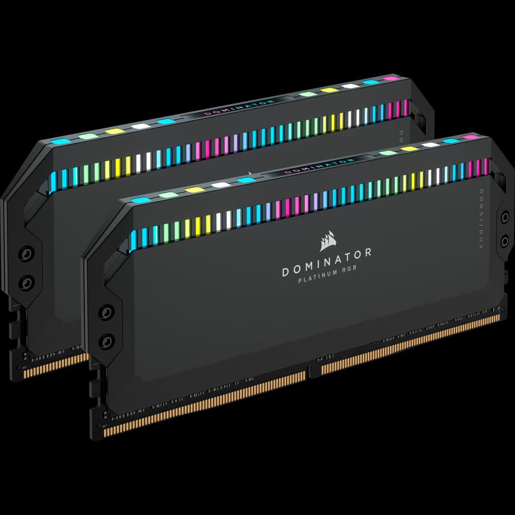Corsair DOMINATOR PLATINUM RGB 32GB (2x16GB) DDR5 DRAM Up To 6400MT/s CL38 Memory Kit - Black