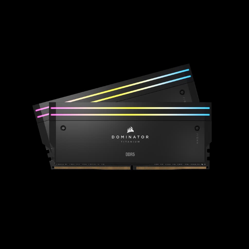 Corsair DOMINATOR TITANIUM RGB 32GB (2x16GB) DDR5 DRAM Up To 6000MT/s CL30 Intel XMP Memory Kit - Black