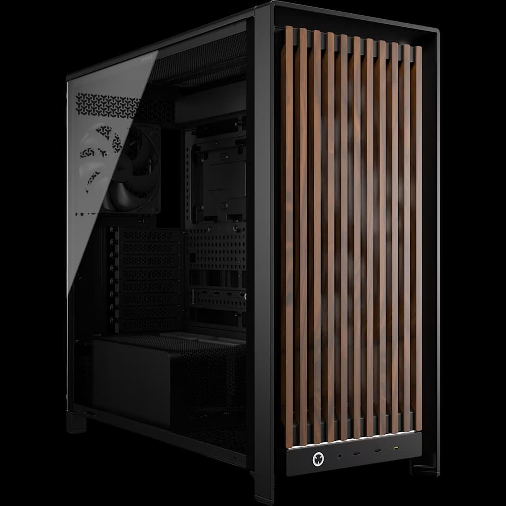 Corsair FRAME 5000D WOOD RS Modular Mid-Tower PC Case - Black/Walnut
