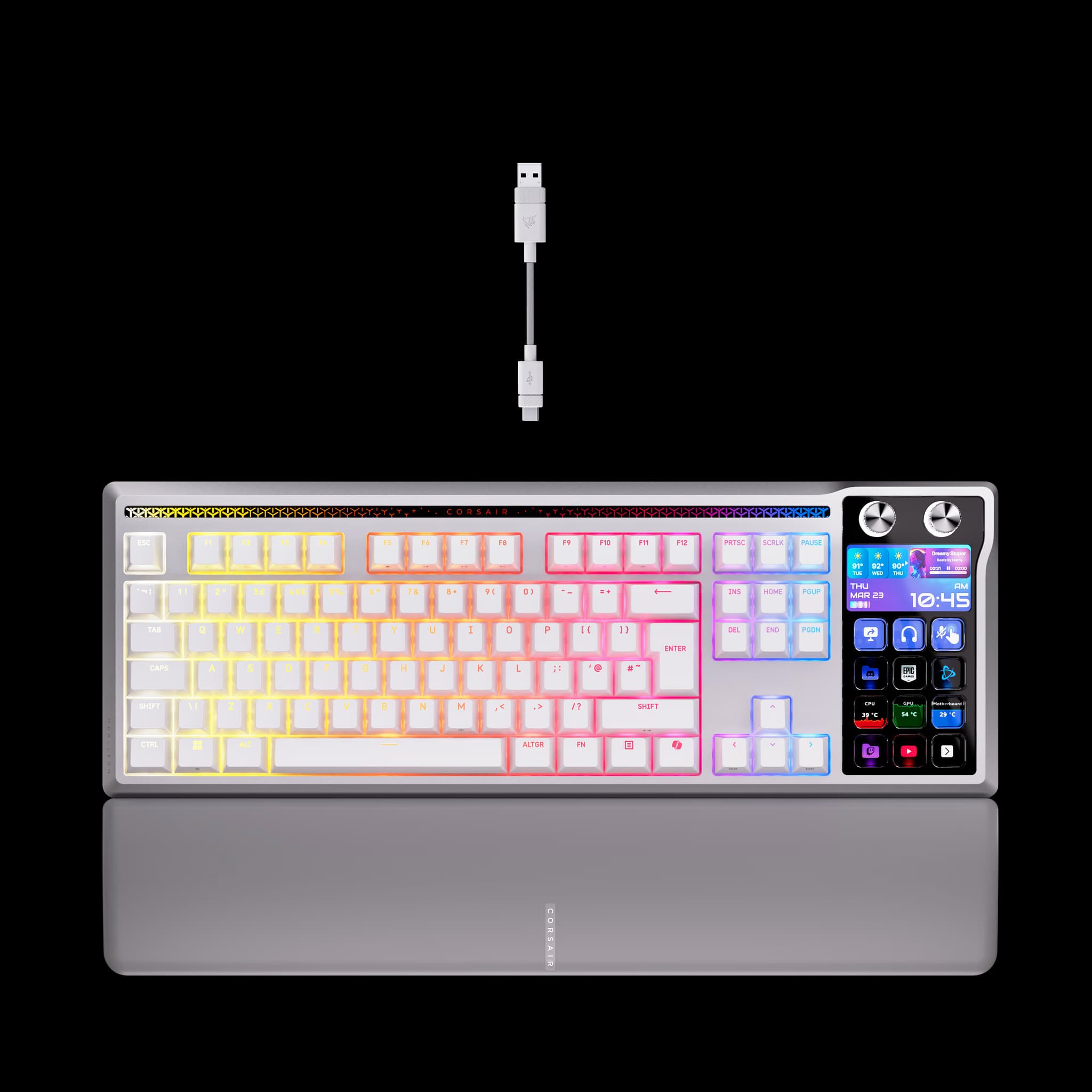 Corsair GALLEON 100 SD Stream Deck-Integrated Mechanical Keyboard (UK) - White