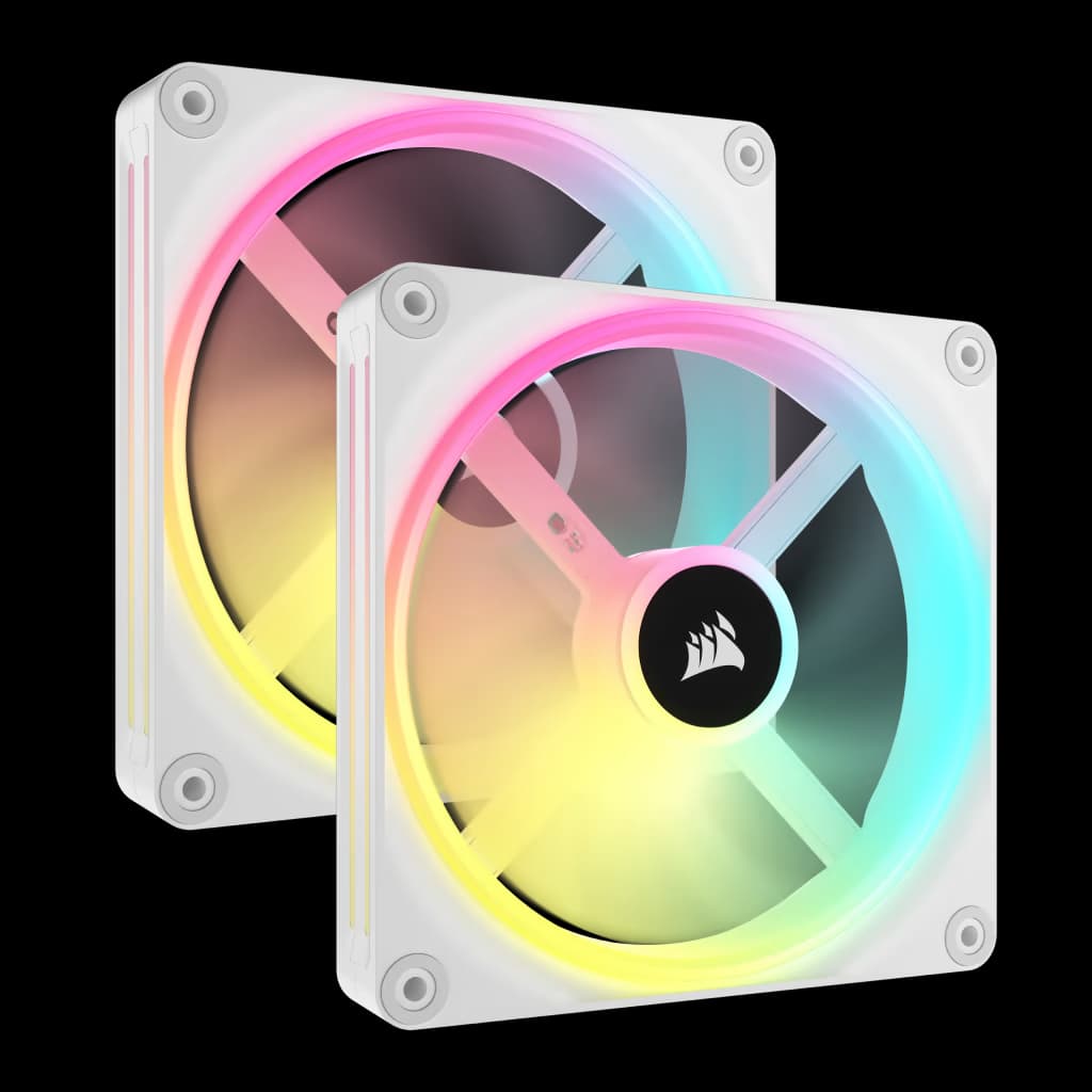 Corsair iCUE LINK QX140 RGB 140mm PWM PC Fans Starter Kit with iCUE LINK System Hub - White