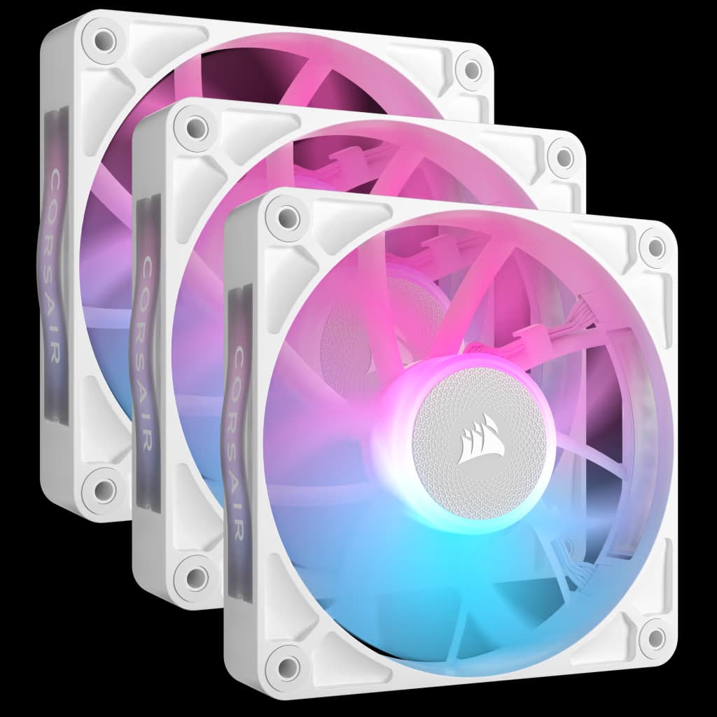 Corsair iCUE LINK RX120 RGB 120mm PWM Fan Triple Starter Kit - White