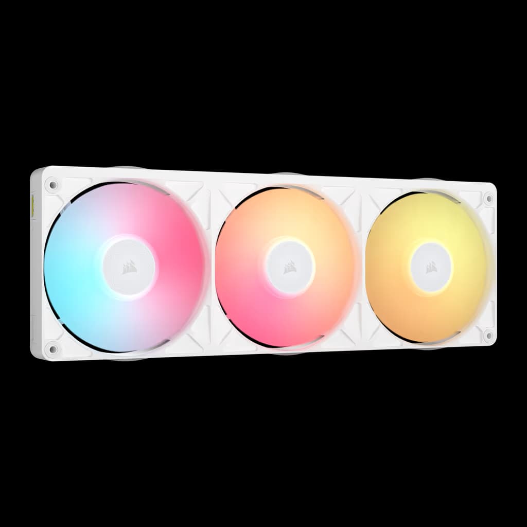 Corsair iCUE LINK RX360 II Unified Frame RGB PWM PC Fans Starter Kit with iCUE LINK System Hub - White
