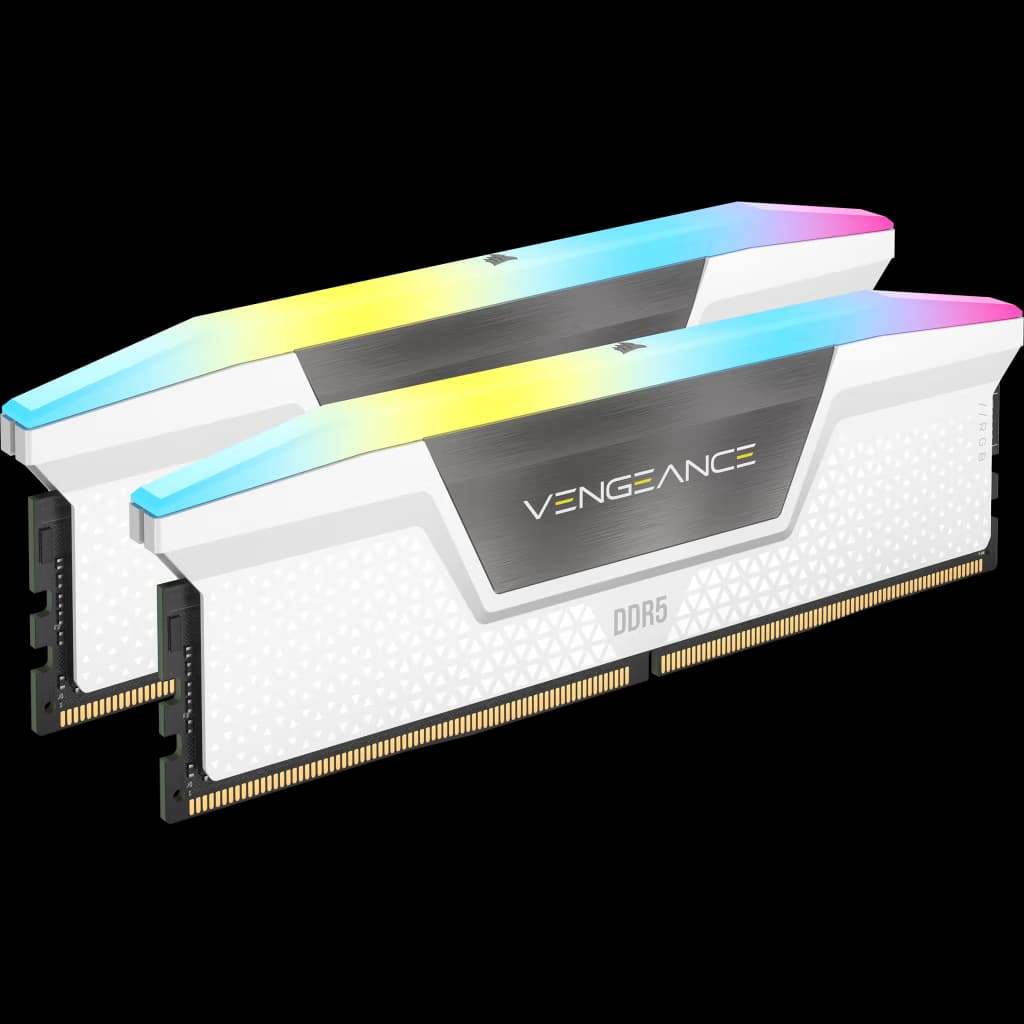 Corsair VENGEANCE RGB 32GB (2x16GB) DDR5 DRAM Up To 6000MT/s CL30 Memory Kit - White