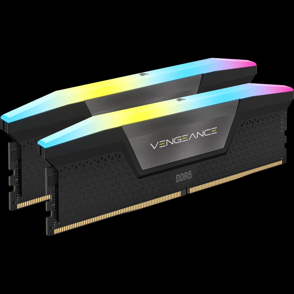 Corsair VENGEANCE RGB 32GB (2x16GB) DDR5 DRAM Up To 6400MT/s CL38 Memory Kit - Black