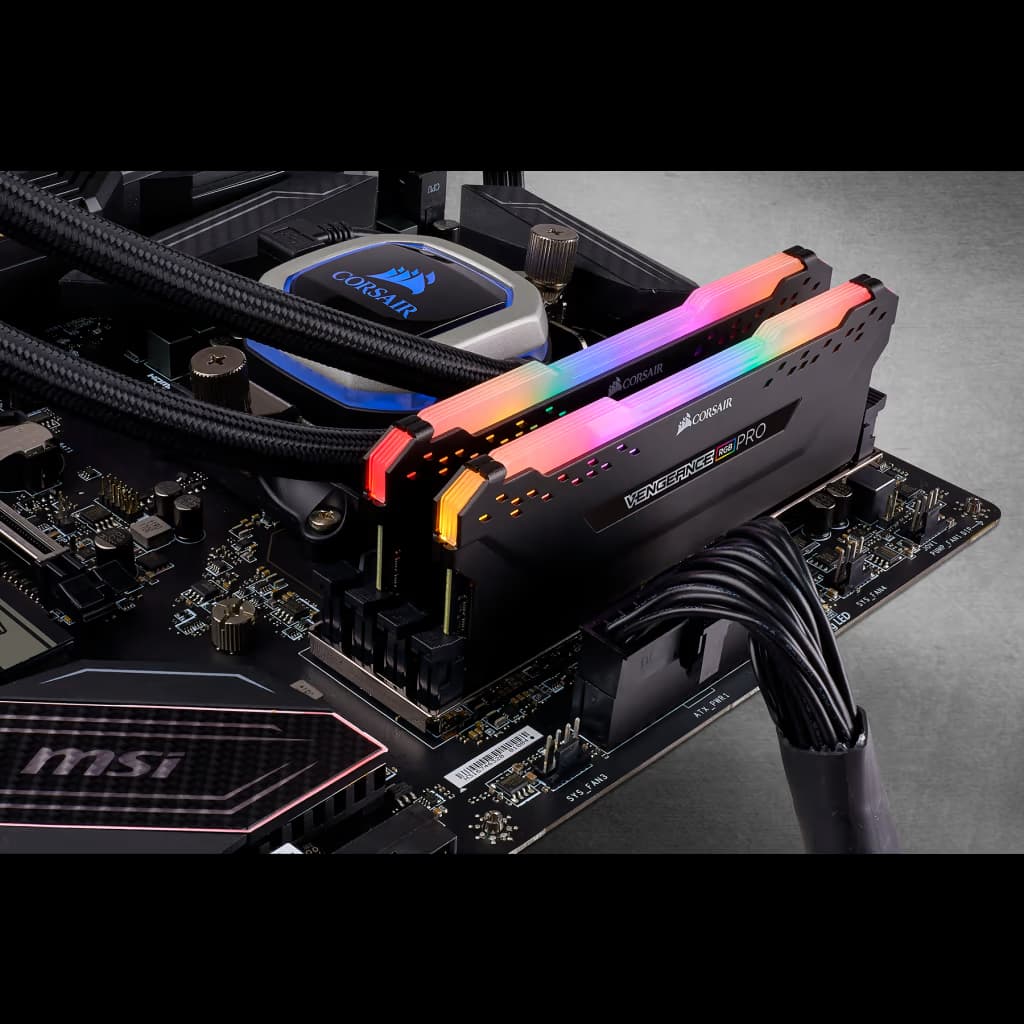 Corsair VENGEANCE RGB PRO 16GB (2 x 8GB) DDR4 DRAM Up To 3000MHz C16 Memory Kit - Black