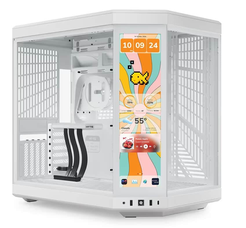 HYTE Y70 TOUCH 14.9" Infinite Dual Chamber Mid-Tower ATX Case - Snow White - CS-HYTE-Y70TTI-WW