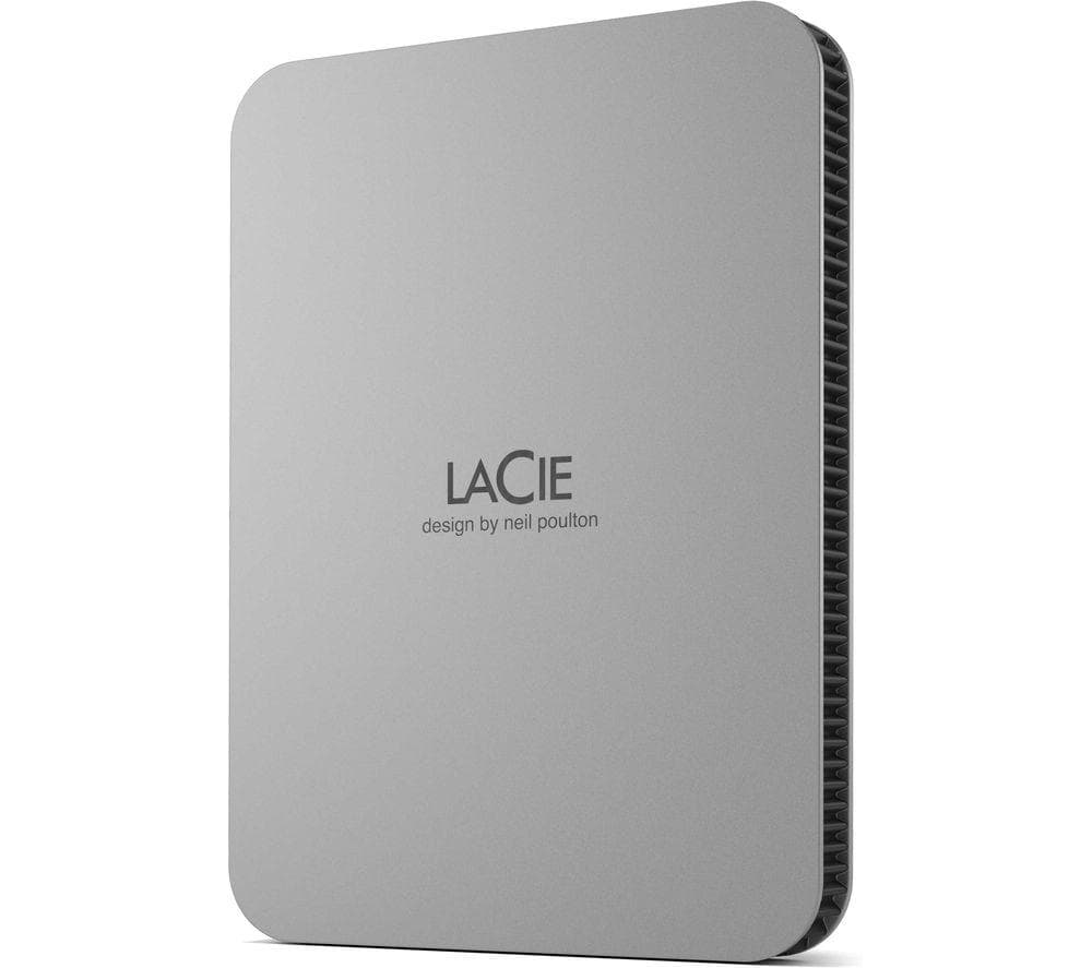 LACIE Mobile Drive V2 Portable Hard Drive - 1 TB, Silver, Silver/Grey