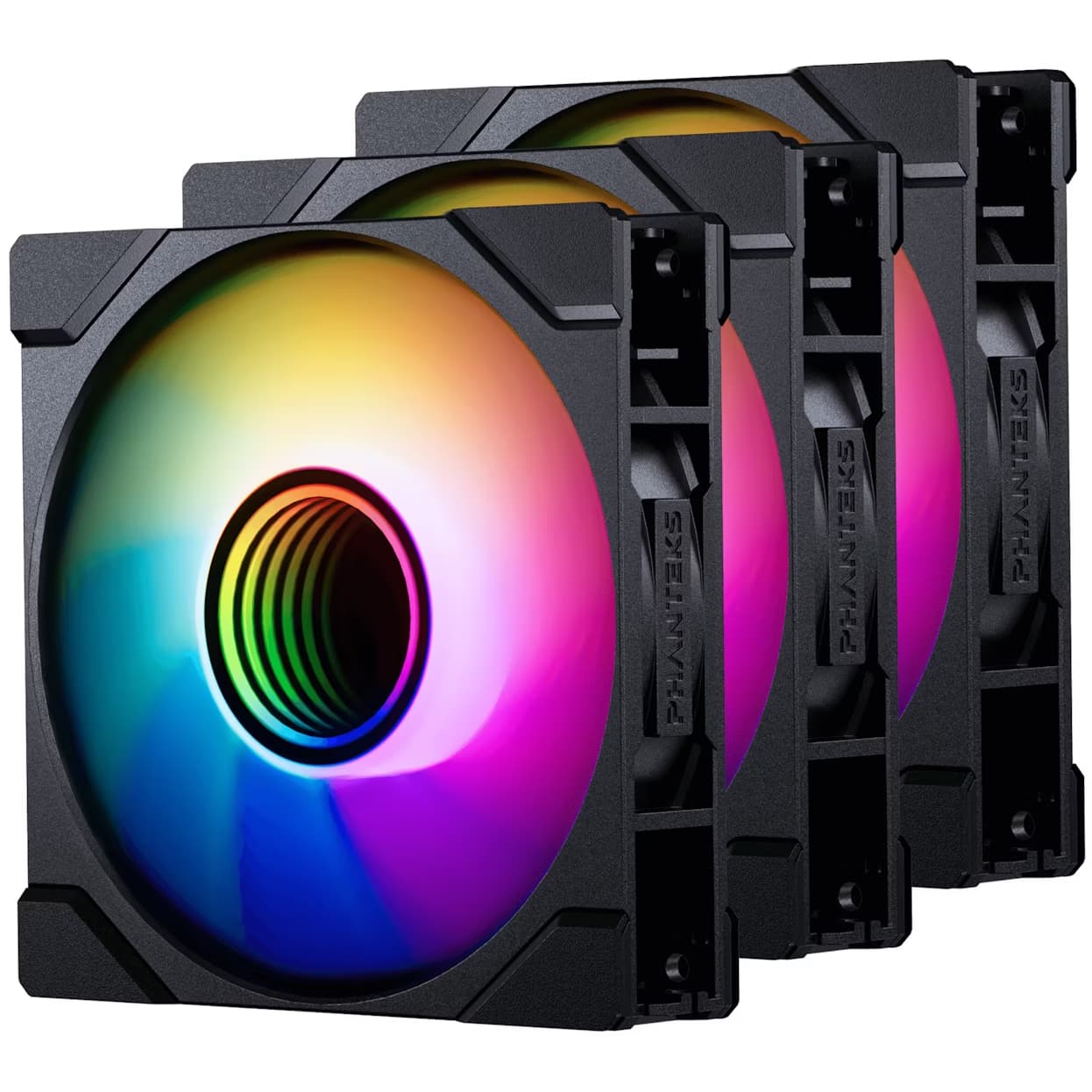Phanteks M25 Gen2 120mm Reversed Airflow DRGB PWM Triple Fan Pack - Black - PH-F120M25R_G2_DBK01_3P