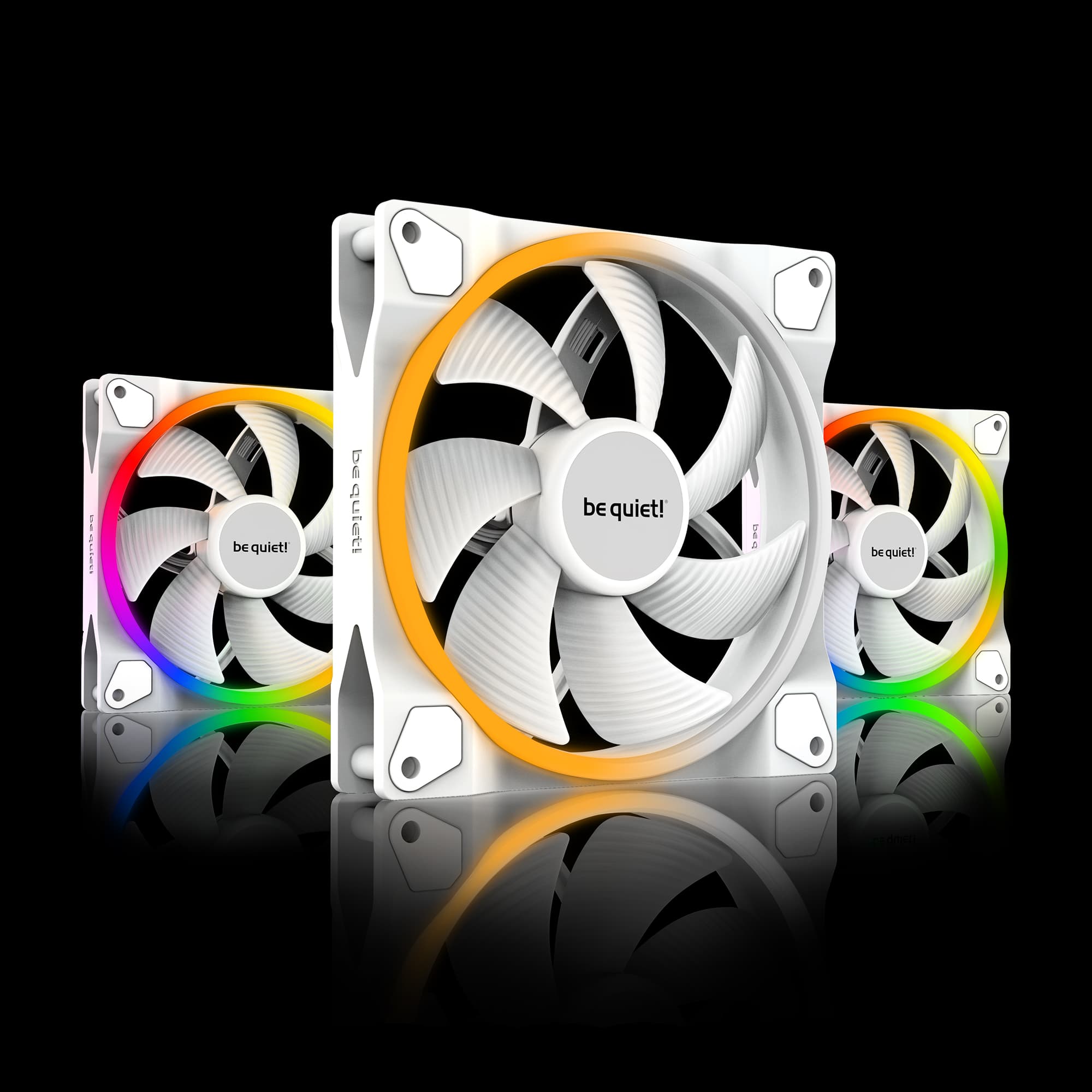 be quiet! Light Wings ARGB 140mm PWM Triple Pack Fan - White - BL102