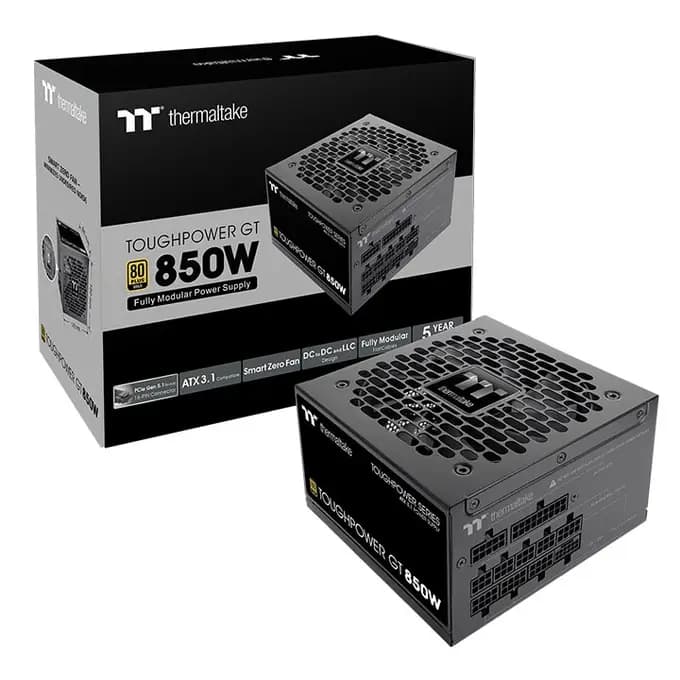 Thermaltake Toughpower GT 850W Fully Modular PSU – 80+ Gold Certified, High-Performance ATX Power Supply – PS-TPT-0850FNFAGK-3