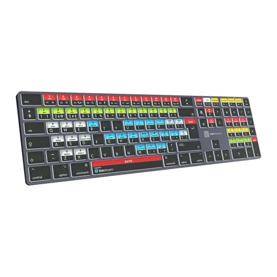 LogicKeyboard Vimeo Livestream TITAN Wireless Backlit Keyboard, Mac, BT 5.1, USB-C, Colour Coded