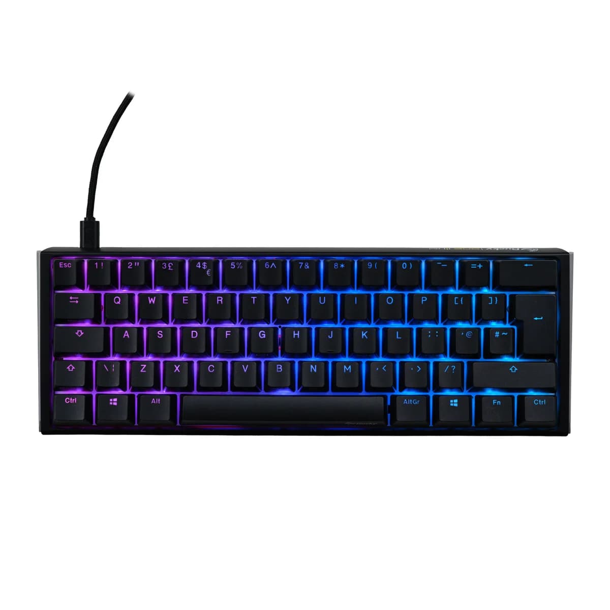 Ducky One 3 Classic 60 USB RGB Mechanical Gaming Keyboard Cherry Blue - Black UK Layout