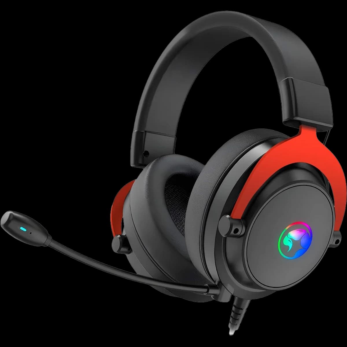 Marvo Scorpion HG9067 Tactic 70 USB 2.0 7.1 Virtual Surround Sound Gaming RGB Headset (Black)