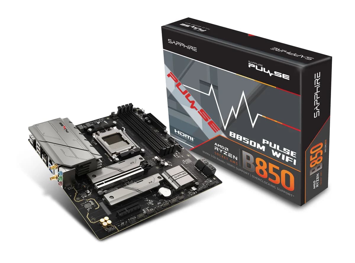 Sapphire Pulse B850M WiFi (Socket AM5) DDR5 Micro-ATX Motherboard