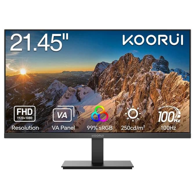 KOORUI 22" E2212F 1920x1080 VA 100Hz 1ms A-Sync Widescreen Monitor