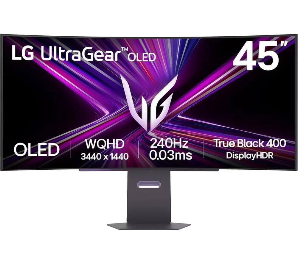 LG 45" 45GX900A-B WQHD 240Hz OLED FreeSync Premium Curved Gaming Monitor