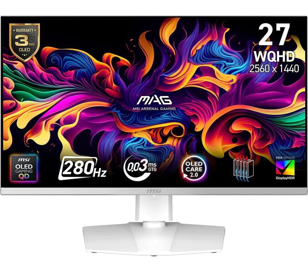 MSI MAG 272QPW X28 Quad HD 26.5" QD-OLED Gaming Monitor - White