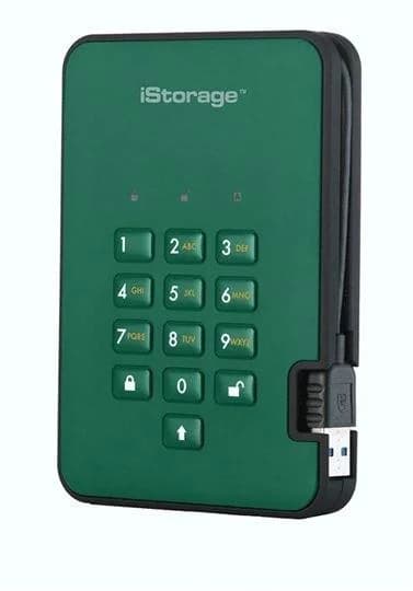 iStorage diskAshur2 (2000GB) Solid State Drive USB 3.1 Encrypted 256-bit (Racing Green)