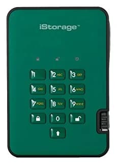 iStorage diskAshur2 256-bit (5TB) External Hard Drive (Green)