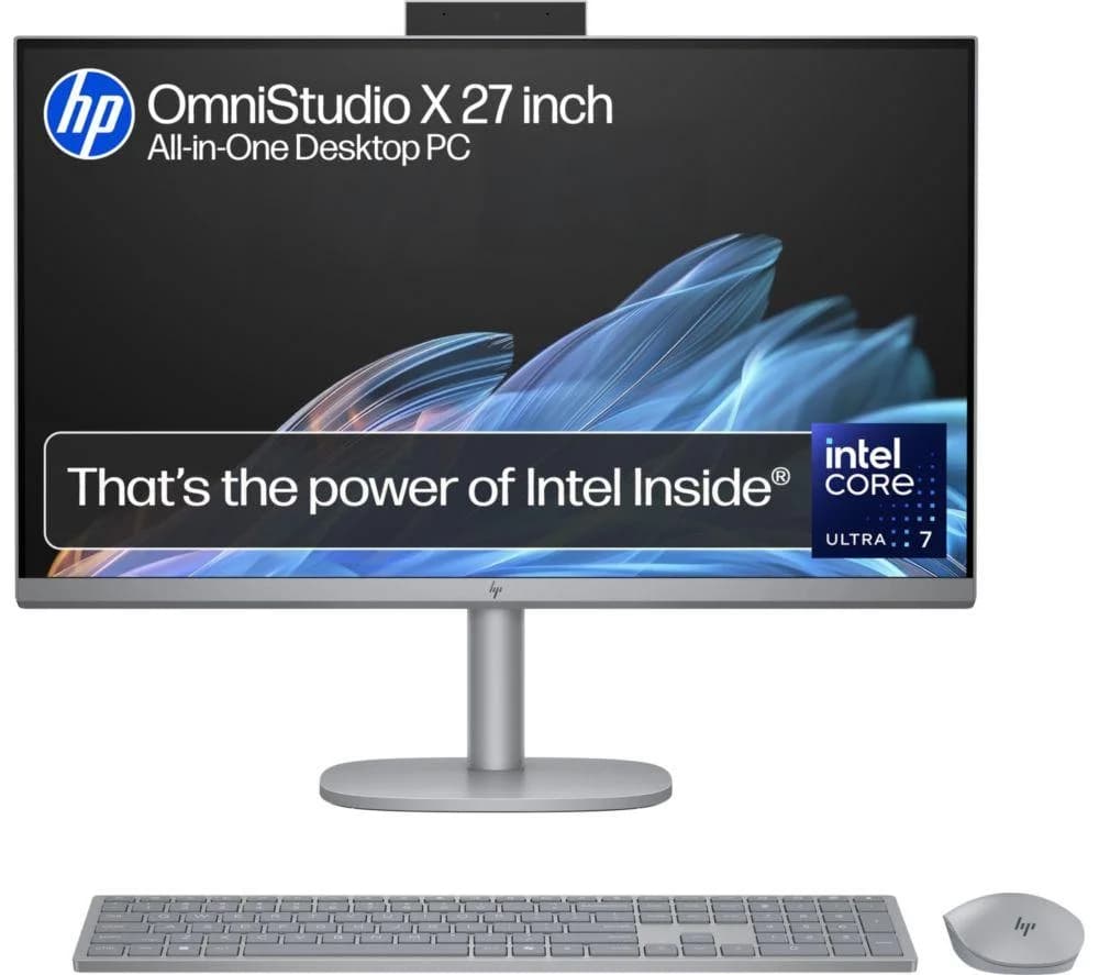 HP OmniStudio X 27-cs0003na 27" All-in-One PC - Intel Core™ Ultra 7, 1 TB SSD, Silver, Silver/Grey