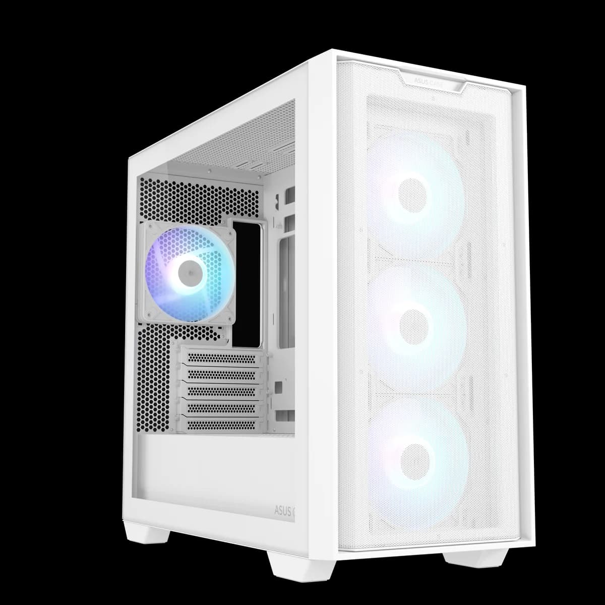 ASUS TUF Gaming GT301 Compact ATX Mid-Tower Case - 3x120mm ARGB Fans, 360mm Radiator, Tempered Glass, Aura Sync - White