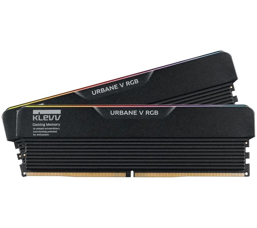 KLEVV URBANE V RGB 32GB (2 x 16GB) DDR5 6000MT/s CL28 Desktop Memory Kit - Black - KD5AGUA80-60B280V
