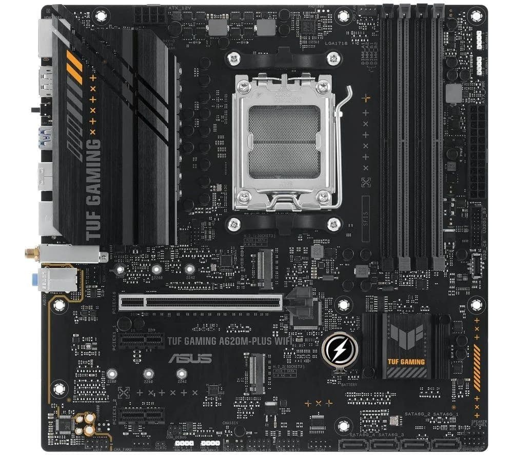 ASUS TUF GAMING A620AM-PLUS WIFI AMD A620A DDR5 AM5 Micro-ATX Motherboard