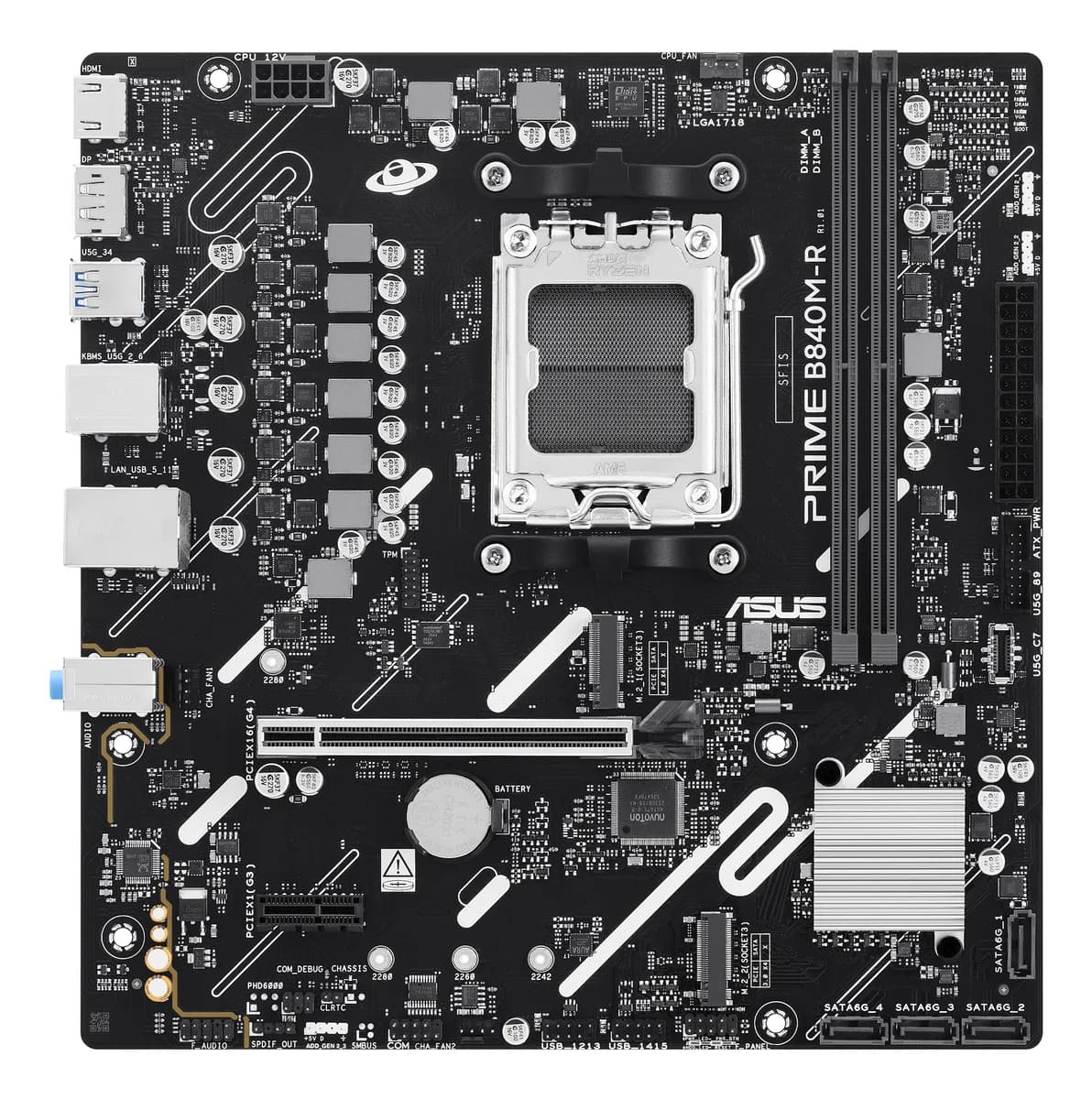 ASUS Prime B840M-R Micro ATX Motherboard DDR5 PCIe 4.0 AMD AM5 - 90MB1PT0-M0EAY0