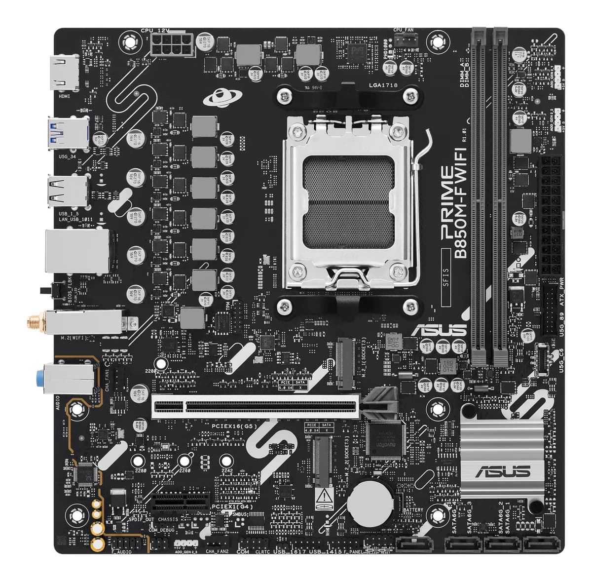 Asus Prime B850M-F WIFI AMD Ryzen AM5 DDR5 mATX Motherboard - 90MB1N80-M0EAY0