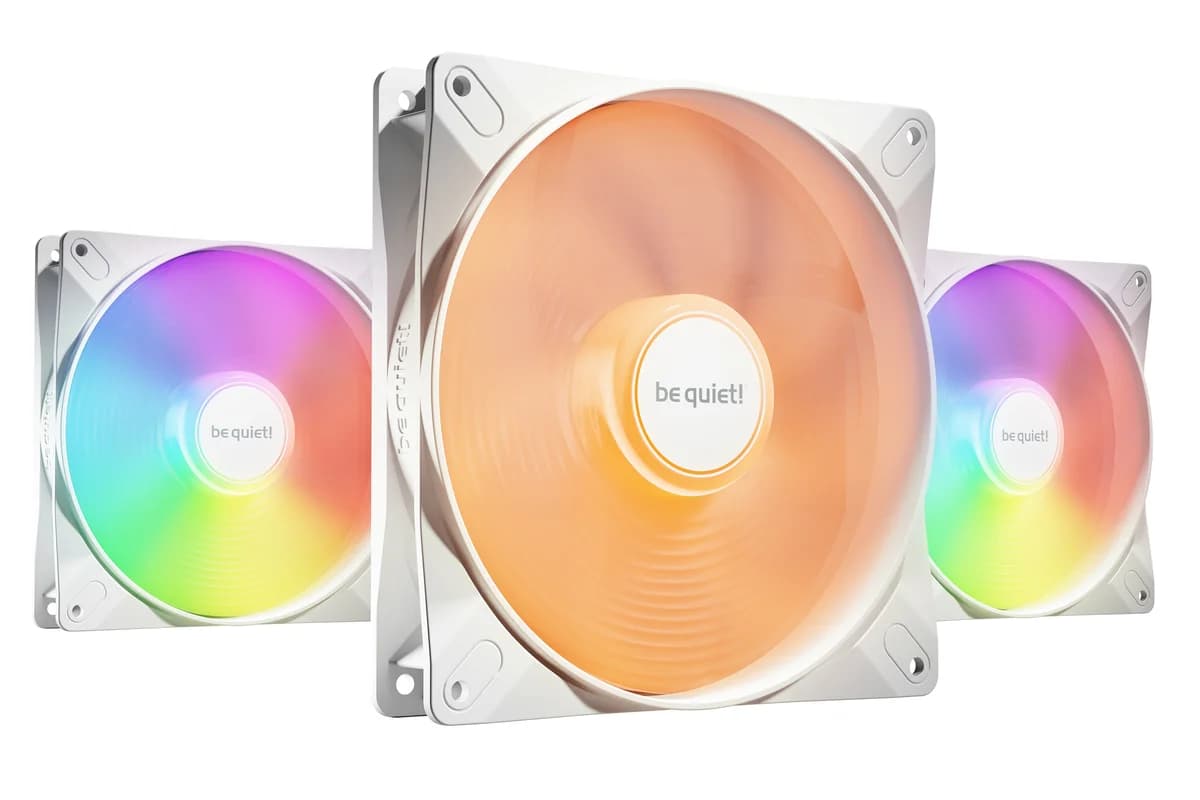 be quiet! Light Wings LX 140mm ARGB PWM Fan 3-Pack - 1100 RPM, 77.5 CFM - White - BL131