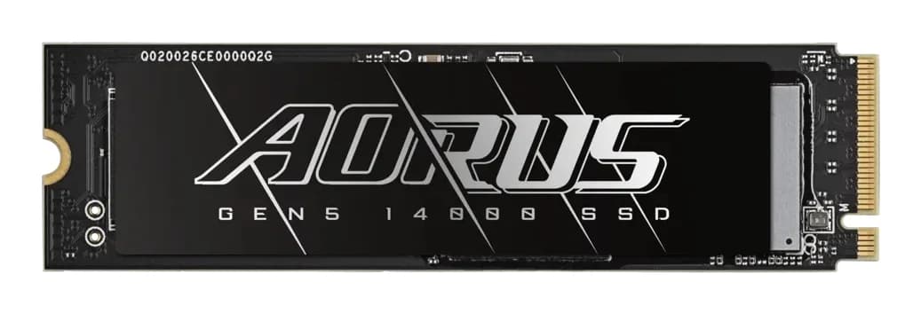 Gigabyte AORUS Gen5 14000 NVMe SSD 2TB M.2 Solid State Drive - Read 14,500MB/s, Write 12,700MB/s - AG514K2TB